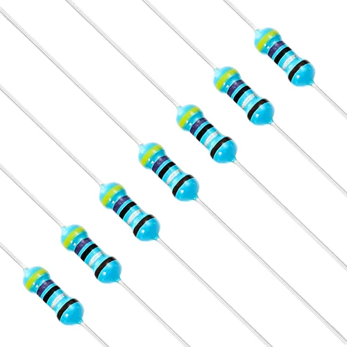 Vista 90 de Chanzon 100 piezas 1 Ω ohm Resistencia 1/4 W (0.25 W) Resistencia fija de película metálica 0.01 ±1% Tolerancia 1R MF Resistencias de agujero