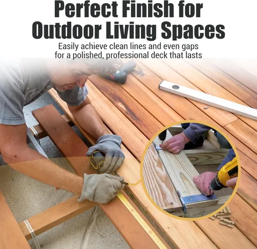 Vista 7 de Herramienta de separación y fijación de cubiertas de acero, paquete de 2 para uso con tablas de cubierta de 5-1/2 pulgadas, funciona para madera