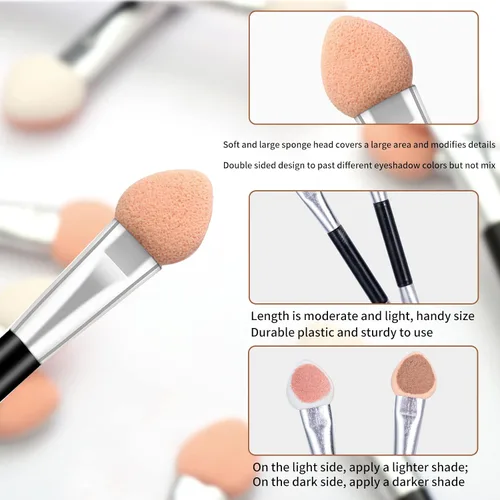 Vista 2 de 30 aplicadores desechables de sombra de ojos de doble cara, brochas profesionales de esponja de doble cabeza, herramienta cosmética de maquillaje