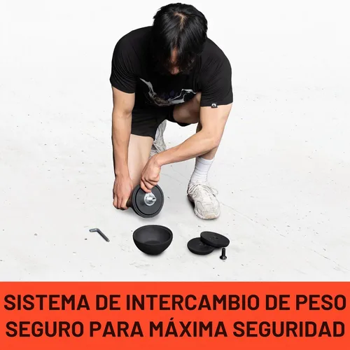 Vista 3 de Juego de pesas rusas ajustables [campanas de acero] Juego de pesas de hervidor de agua, carcasa de acero, carga interna para entrenamientos