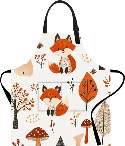Vista 34 de Delantal de cocina para el hogar, cocina, horneado, jardinería, para mujeres y hombres, con bolsillos, delantal impermeable, 32 x 28 pulgadas