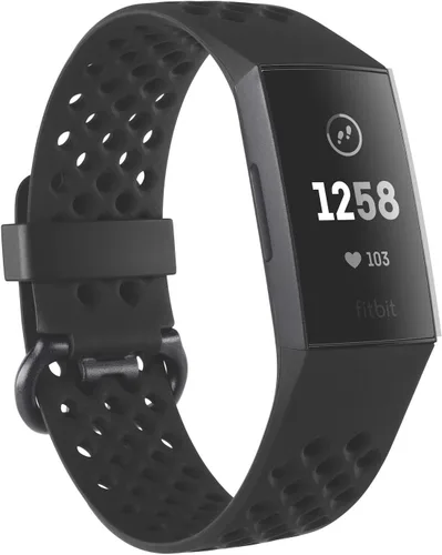 Vista 3 de Fitbit Charge 3 - Correa de accesorios, producto oficial de Fitbit Sport, negro, pequeña