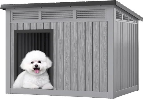 Vista 13 de Fancyango Casa grande para perros para interiores y exteriores, resistente a la intemperie y techo extraíble, se adapta a perros pequeños a grandes