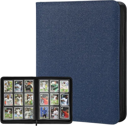 Vista 10 de GERMUN Carpeta de tarjetas coleccionables con 9 bolsillos, carpeta de tarjetas con cubierta de poliuretano para 540 tarjetas, carpeta de colección