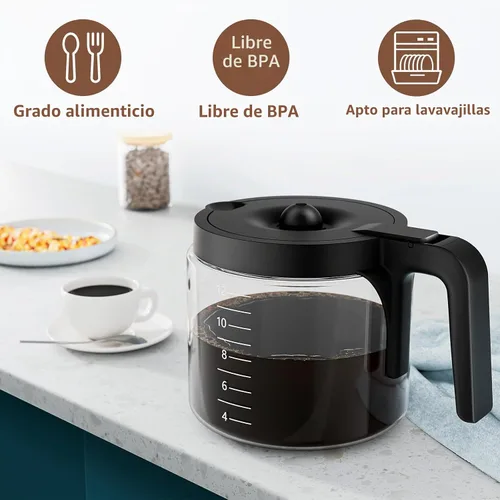 Vista 4 de Repuesto de cafetera de 12 tazas solo compatible con cafetera Keurig K-DUO 5100, repuesto de jarra para K-DUO 5100, duradera y confiable