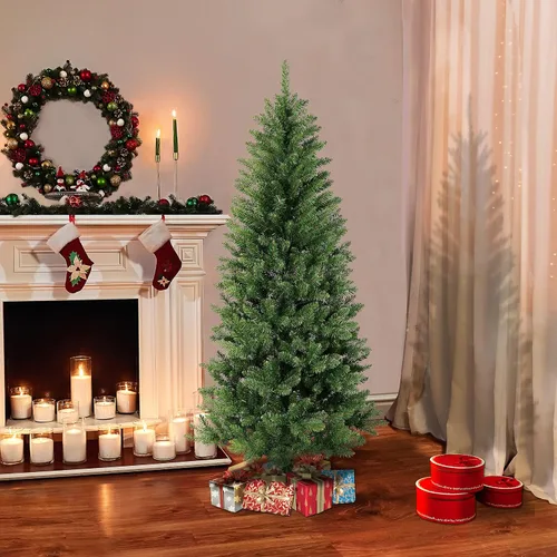 Vista 3 de Puleo International Carson Pine - Árbol de Navidad artificial sin iluminación con soporte, color verde (CP-60)