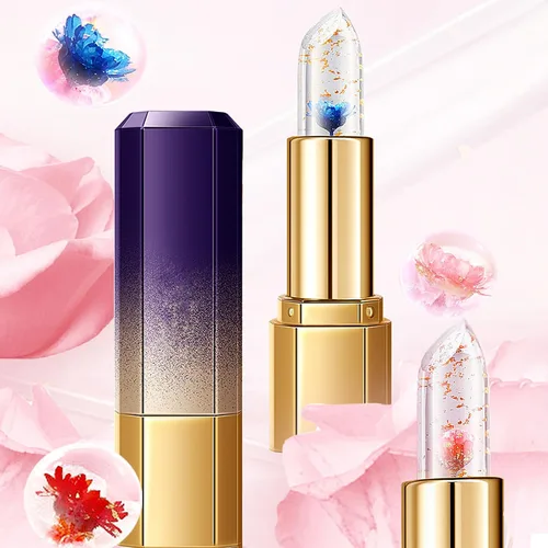 Vista 8 de Paquete de 3 lápices labiales de gelatina de flores, cambio de temperatura, hidratante de larga duración, bálsamo nutritivo mágico que cambia