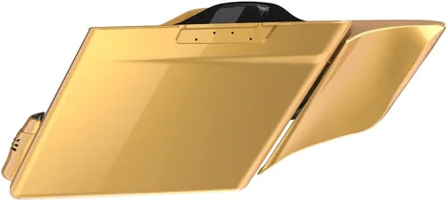 Vista 60 de Cubiertas laterales de alforjas estiradas para motocicleta, extensión extendida para Harley Touring 2014+ - Whisky ámbar Amber Whiskey
