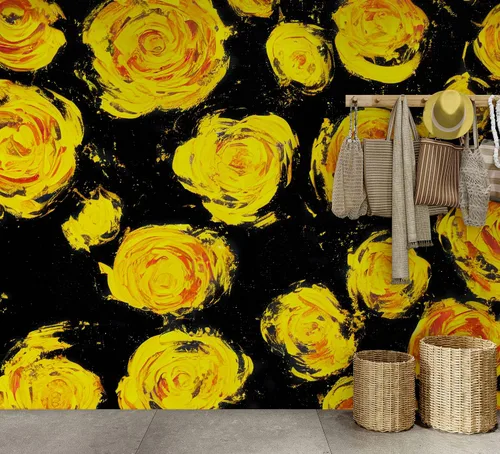Vista 7 de Papel tapiz de flores para guardería, papel tapiz de flores para habitación de niñas. Papel tapiz de flores para habitación de niñas. Papel tapiz