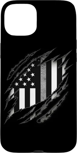 Vista 9 de Correctional Correctional Officers Silver Line - Carcasa para iPhone 16 con la bandera estadounidense