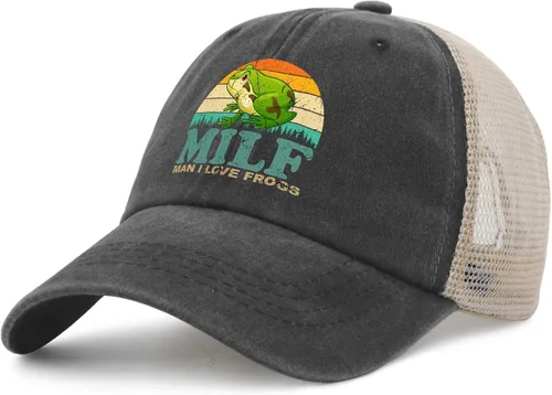 Vista 10 de Sombrero de ranas Hombre I Love Frogs Sombrero Hombres Gorra de béisbol Gorras ajustables