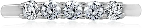 Vista 9 de Tienda Collection Sterling Silver Five-Stone Ring set with Round Cut Infinite Elements Cubic Zirconia