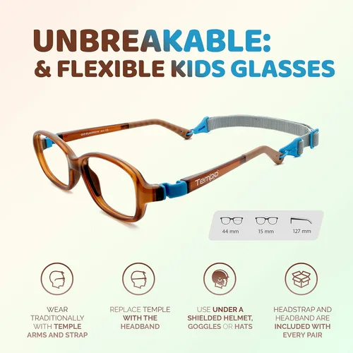 Vista 2 de Tempo: Gafas irrompibles para niños - Gafas de moda flexibles para niños - 3006