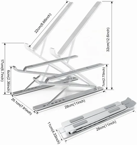 Vista 3 de Soporte para Laptop Ajustable Portátil de Aluminio para Laptop y Tablet de 10" - 17