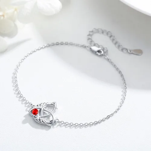 Vista 5 de Pulsera de piedra natal para mujer, plata de ley S925, pulseras celtas con dijes celtas, regalos de joyería, día de la madre, cumpleaños, día de San