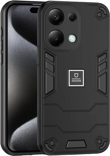 Vista 102 de Funda compatible con Redmi A1, compatible con Redmi A2 2 en 1 [PC dura + TPU], funda de teléfono negra