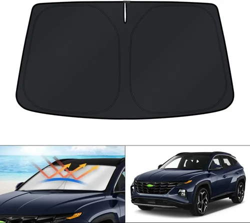 Vista 145 de KUST Parasol para parabrisas para BMW X1 F48 2016, 2017, 2018, 2019, 2020, 2021, 2022, accesorios de ajuste personalizado, parasol plegable