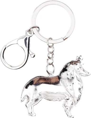 Vista 5 de DOWAY - Llavero con esmalte para perro, diseño de bordo, diseño de perro Collie