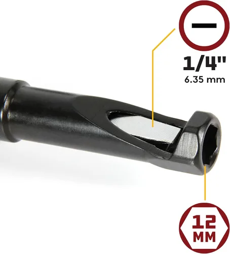 Vista 3 de Powerbuilt herramienta de ajuste de válvula de tuerca de 12 mm y 7-1/2 pulgadas, perno de ajuste de válvula ranurada, para motores de vehículos