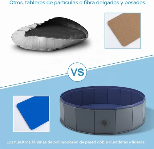 Vista 5 de Niubya Foldable Dog Pool, Collapsible Plastic Dog Swimming Pool, 32x8in