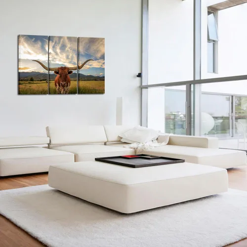 Vista 2 de KREATIVE ARTS - Arte de pared grande y moderno en lienzo para decoración del hogar y la oficina, imágenes de animales, arte impreso en lienzo
