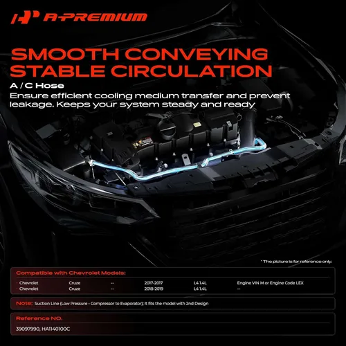 Vista 2 de A-Premium Conjunto de manguera de succión A/C compatible con Chevrolet para Cruze 2017-2019 1.4L, 2nd diseño, baja presión, evap a compresor