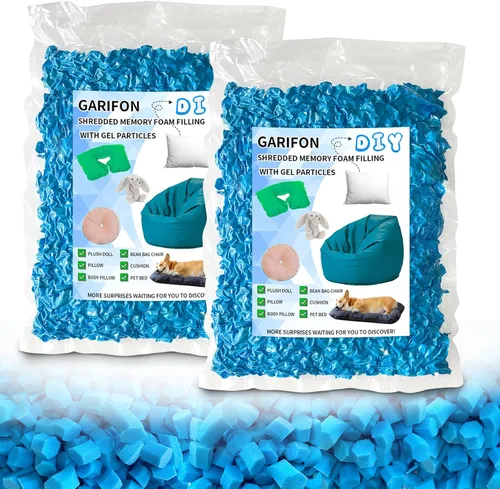 Vista 10 de Relleno para saco de boxeo de 5 libras, relleno de frijoles para almohada y puf, relleno de espuma viscoelástica triturada, relleno para saco
