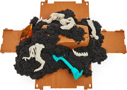 Vista 3 de Kinetic Sand, Dino XCavate - Paquete de 3, hecho con arena natural, juguetes sensoriales de arena para niños a partir de 6 años