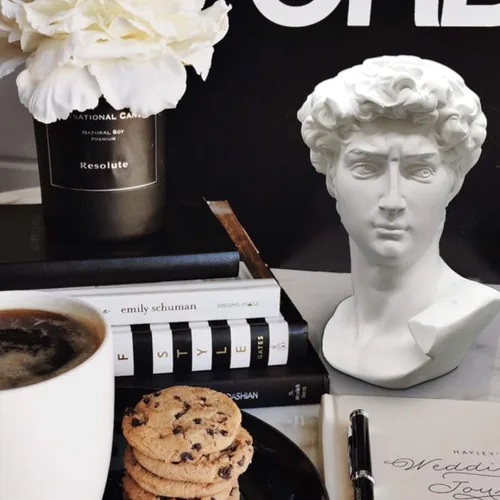 Vista 2 de Estatua griega de David - Busto de cabeza para mitología y decoración romana del hogar