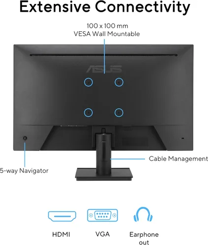Vista 6 de ASUS VA279HG Monitor de juegos para el cuidado de los ojos de 27 pulgadas