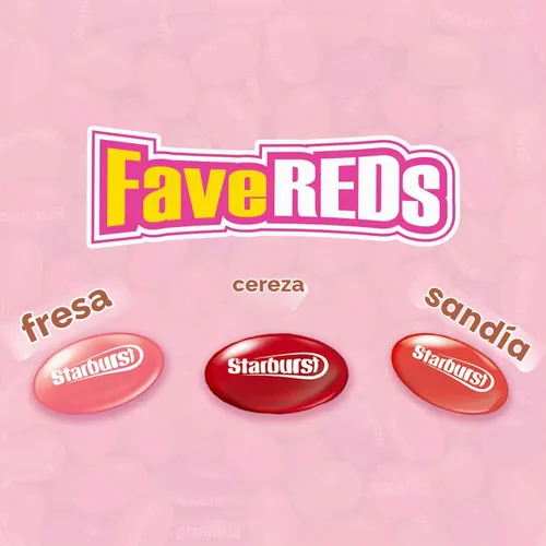 Vista 5 de STARBURST FaveREDs - Golosinas de gomita para Pascua, sabor a frutas rojas, 14 onzas