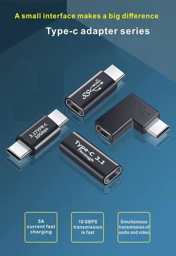 Vista 2 de BOLS Adaptador USB C (4 piezas), compatible con función completa USB C, admite velocidad de 10 GBbps, audio y video, adaptador de carga rápida..