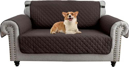 Vista 24 de UNBBRRL Funda de sofá reversible para perros y gatos, funda impermeable para muebles para mascotas y niños, protector de sofá con correas elásticas