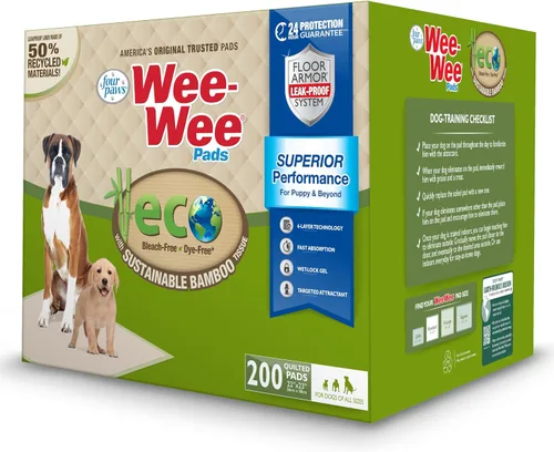 Vista 9 de Four Paws Wee-Wee Almohadillas de bambú ecológico para orina de perro, 50