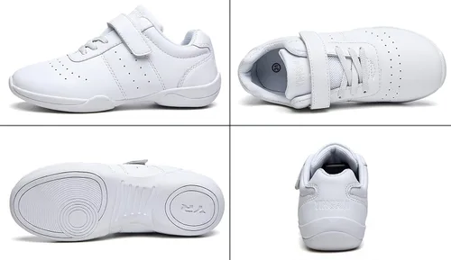 Vista 5 de Zapatos de animación blancos para niños y niñas, para competición, atletismo, caminar, tenis, deporte, con gancho y bucle, zapatillas