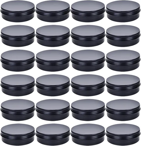Vista 9 de Latas de 4 onzas con tapas, paquete de 12 latas redondas de 4 onzas, latas de aluminio con tapas, recipientes recargables de 4 onzas para bálsamos