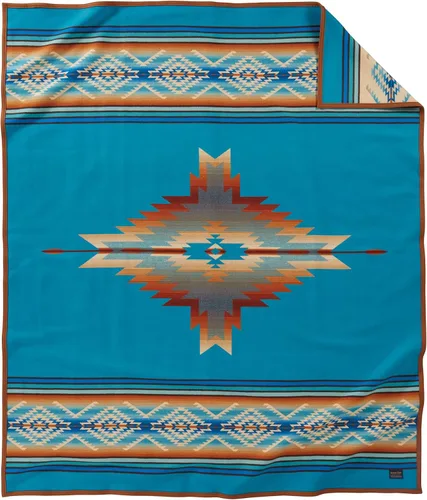 Vista 22 de Pendleton Brave Star Manta Rojo/Blanco/Azul, Talla única Reversible, Ultrasuede Binding, Made in USA, Brave Star