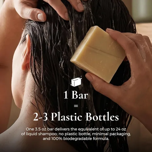 Vista 6 de J·R·LIGGETT'S Barra de champú – Fórmula de árbol de té, barra de champú sólida totalmente natural para cabello con aceite de coco y aceite
