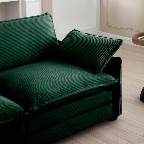 Vista 7 de Juego de sofá de gran tamaño de 3 piezas, asiento profundo de 25.2 pulgadas, cómodo sofá y silla de pana, juego de 2 sofás modulares modulares