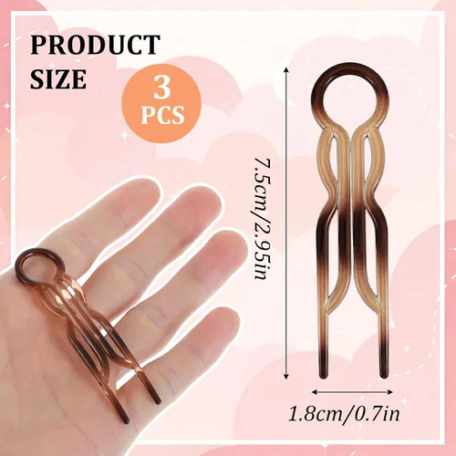 Vista 3 de 3 horquillas para el cabello para mujer, horquilla francesa de prestigio, fuertes y duraderas para todo el cabello, accesorios de peinado