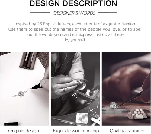 Vista 7 de Vito Dijes colgantes de plata de ley con inicial de letra A-Z aptos para pulseras Pandora para mujeres europeas collares 26 alfabetos regalo