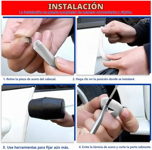 Vista 4 de Protectores de borde de puerta de automóvil, protector de sello de goma en forma de U, borde de puerta, protección para la mayoría de los Blanco