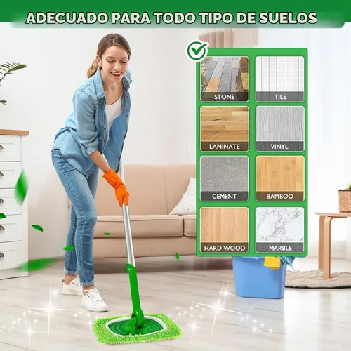 Vista 5 de Almohadillas de Microfibra Reutilizables para Trapeador Almohadillas Húmedas Lavables Compatibles con Repuestos de Almohadillas Swiffer Sweeper