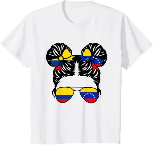 Vista 26 de Camiseta Half Colombian Half Venezolan Girl Colombia Kids Heritage, Gris