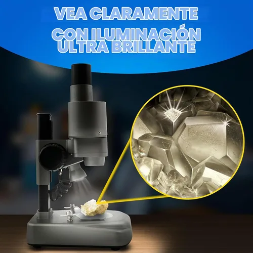 Vista 5 de Microscopio de laboratorio de National Geographic con más de 50 accesorios Dual LED Illumination, 10 Prepared Slides, 10 Blank Slides, 50+ Pieces