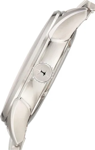 Vista 2 de Hamilton Watch Jazzmaster Reloj automático suizo con corazón abierto de 1.654 in, esfera plateada, pulsera de acero inoxidable plateado
