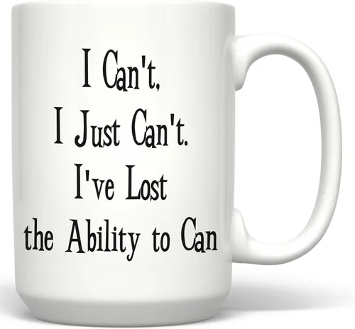Vista 6 de PixiDoodle I Just Can't Even - Taza de café divertida con pérdida de motivación (11 onzas, negro)
