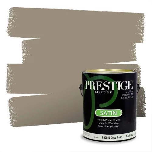 Vista 50 de Prestige Paints - Pintura exterior e imprimación en uno, 1 galón, plano, compatibilidad comparable con el color menta «Whipped Mint» de Behr
