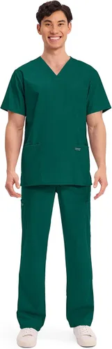 Vista 5 de Cherokee WW Professionals WW695 - Camisa de uniforme sanitario para hombre, con cuello en V
