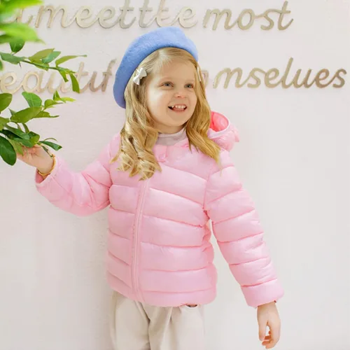 Vista 3 de XMWEALTHY Abrigos de invierno para bebés niños y niñas, con capucha de oso y plumón, para niños pequeños, ligeros, acolchados, para exteriores, 6M-3T
